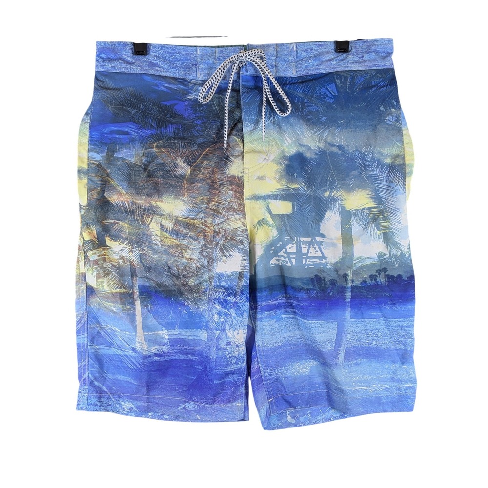 Aeropostale‎ Swim Trunks Tropical Print Beach Surf Drawstring L